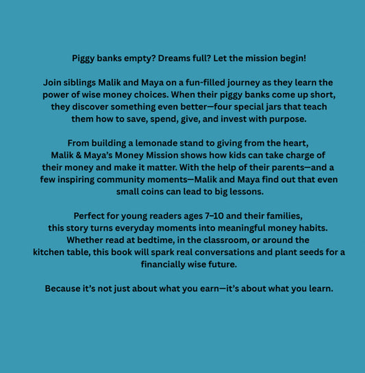 Amir & Aryah’s Money Mission: A Fun Journey Into Saving, Spending, Giving, and Growing Money